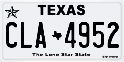 TX license plate CLA4952