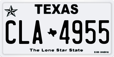 TX license plate CLA4955
