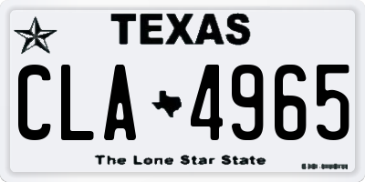 TX license plate CLA4965