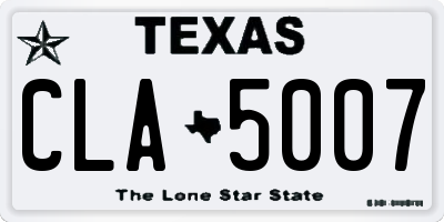 TX license plate CLA5007