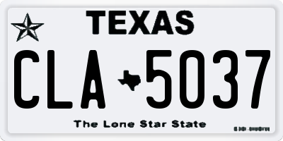 TX license plate CLA5037