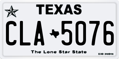 TX license plate CLA5076