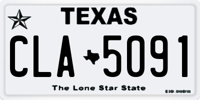 TX license plate CLA5091