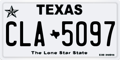 TX license plate CLA5097
