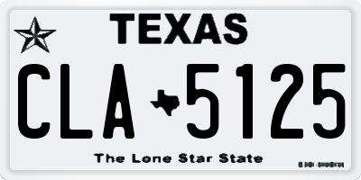 TX license plate CLA5125