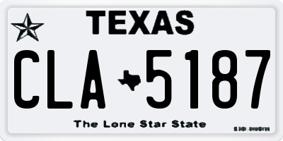 TX license plate CLA5187