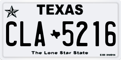 TX license plate CLA5216