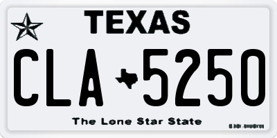 TX license plate CLA5250