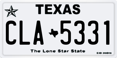 TX license plate CLA5331