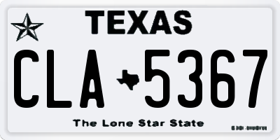 TX license plate CLA5367