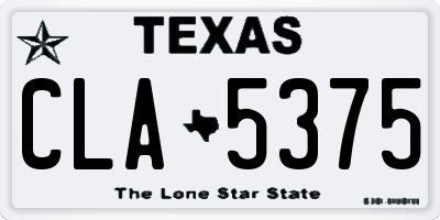 TX license plate CLA5375