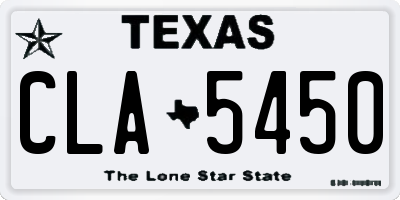 TX license plate CLA5450