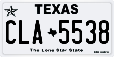 TX license plate CLA5538