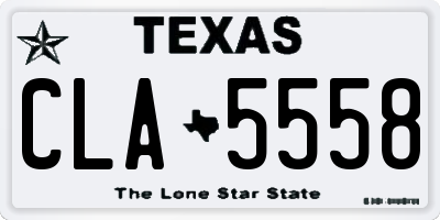 TX license plate CLA5558