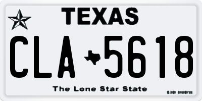 TX license plate CLA5618