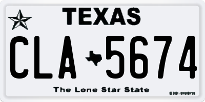 TX license plate CLA5674