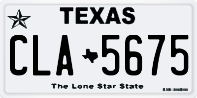 TX license plate CLA5675