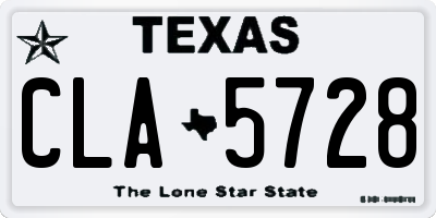 TX license plate CLA5728