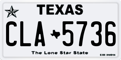TX license plate CLA5736