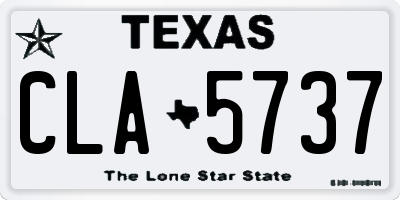 TX license plate CLA5737