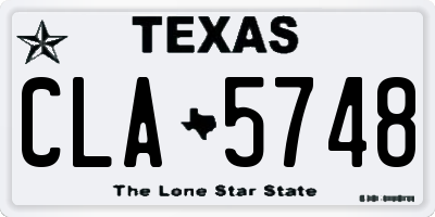 TX license plate CLA5748