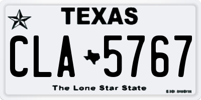 TX license plate CLA5767