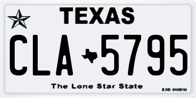 TX license plate CLA5795