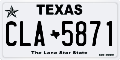 TX license plate CLA5871
