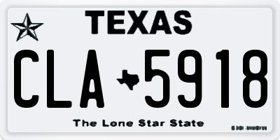 TX license plate CLA5918