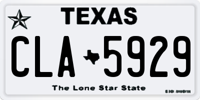 TX license plate CLA5929