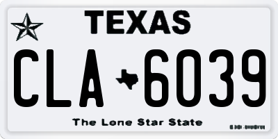 TX license plate CLA6039