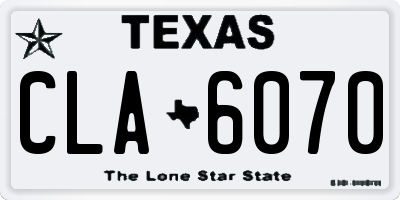 TX license plate CLA6070