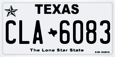TX license plate CLA6083
