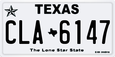 TX license plate CLA6147