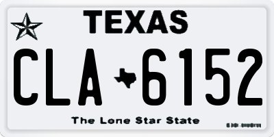 TX license plate CLA6152