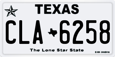 TX license plate CLA6258