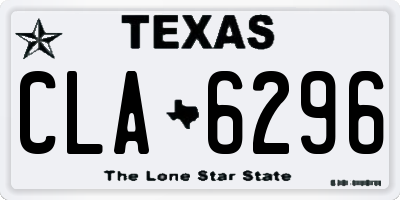 TX license plate CLA6296