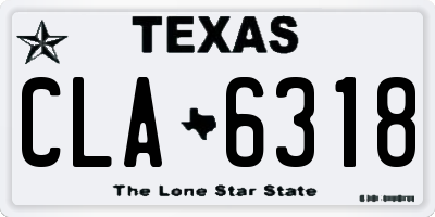 TX license plate CLA6318