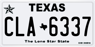 TX license plate CLA6337