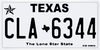 TX license plate CLA6344