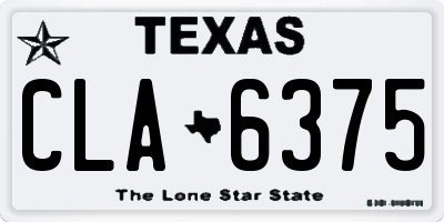 TX license plate CLA6375