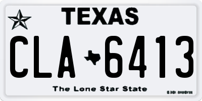 TX license plate CLA6413