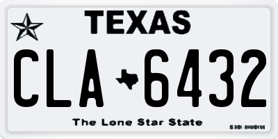 TX license plate CLA6432