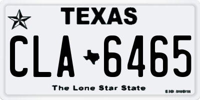 TX license plate CLA6465