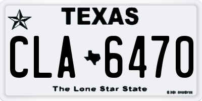 TX license plate CLA6470