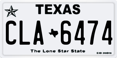 TX license plate CLA6474