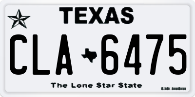 TX license plate CLA6475