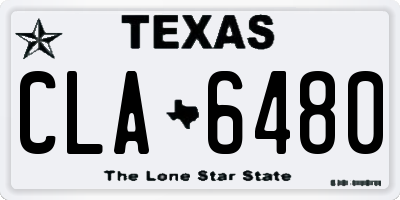 TX license plate CLA6480