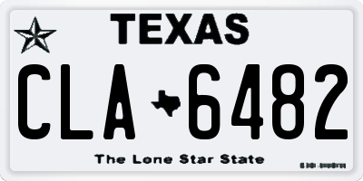 TX license plate CLA6482