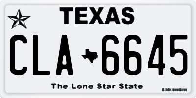 TX license plate CLA6645
